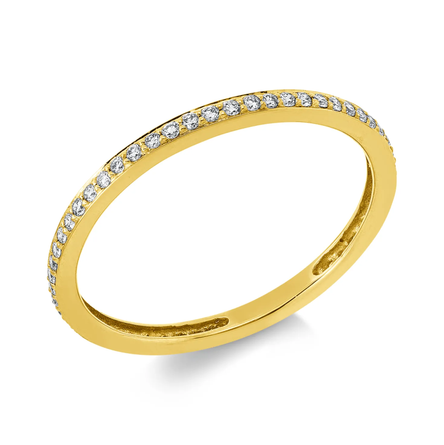 Memoire Ring aus 750 Gold Gelbgold 56 Brillanten 0,25ct TW-SI B:1,8mm