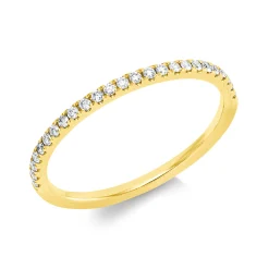 Memoire Ring aus 750 Gold Gelbgold 25 Brillanten 0,15ct TW-SI B:1,4mm