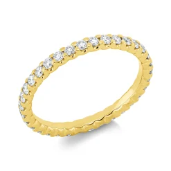 Memoire Ring aus 750 Gold Gelbgold 34 Brillanten 0,67ct TW-SI B:2,1mm