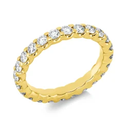 Memoire Ring aus 750 Gold Gelbgold 24 Brillanten 1,61ct TW-SI B:3mm