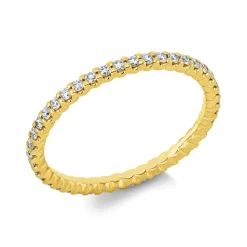Memoire Ring aus 750 Gold Gelbgold 42 Brillanten 0,41ct TW-SI B:1,7mm