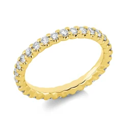 Memoire Ring aus 750 Gold Gelbgold 31 Brillanten 0,93ct TW-SI B:2,4mm