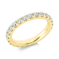 Memoire Ring aus 585 Gold Gelbgold 23 Brillanten 1,59ct TW-SI B:3mm