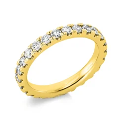 Memoire Ring aus 750 Gold Gelbgold 23 Brillanten 1,38ct TW-SI B:3mm