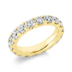 Memoire Ring aus 750 Gold Gelbgold 16 Brillanten 3ct TW-SI B:4,3mm