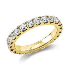 Memoire Ring aus 750 Gold Gelbgold 22 Brillanten 1,9ct TW-SI B:3mm