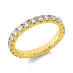 Memoire Ring aus 750 Gold Gelbgold 19 Brillanten 0,8ct TW-VSI/SI B:2,5mm
