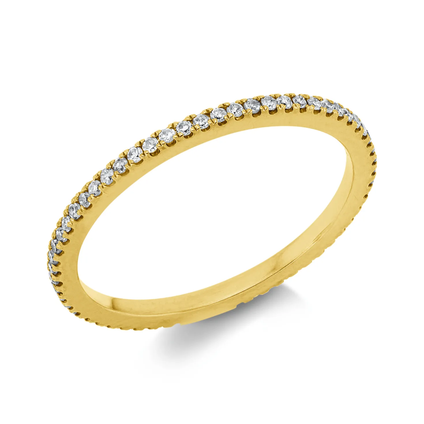 Memoire Ring aus 750 Gold Gelbgold 60 Diamanten 0,2ct TW-PI B:1,3mm