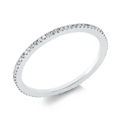 Memoire Ring aus 750 Gold Weißgold 67 Brillanten 0,19ct TW-PI B:1mm