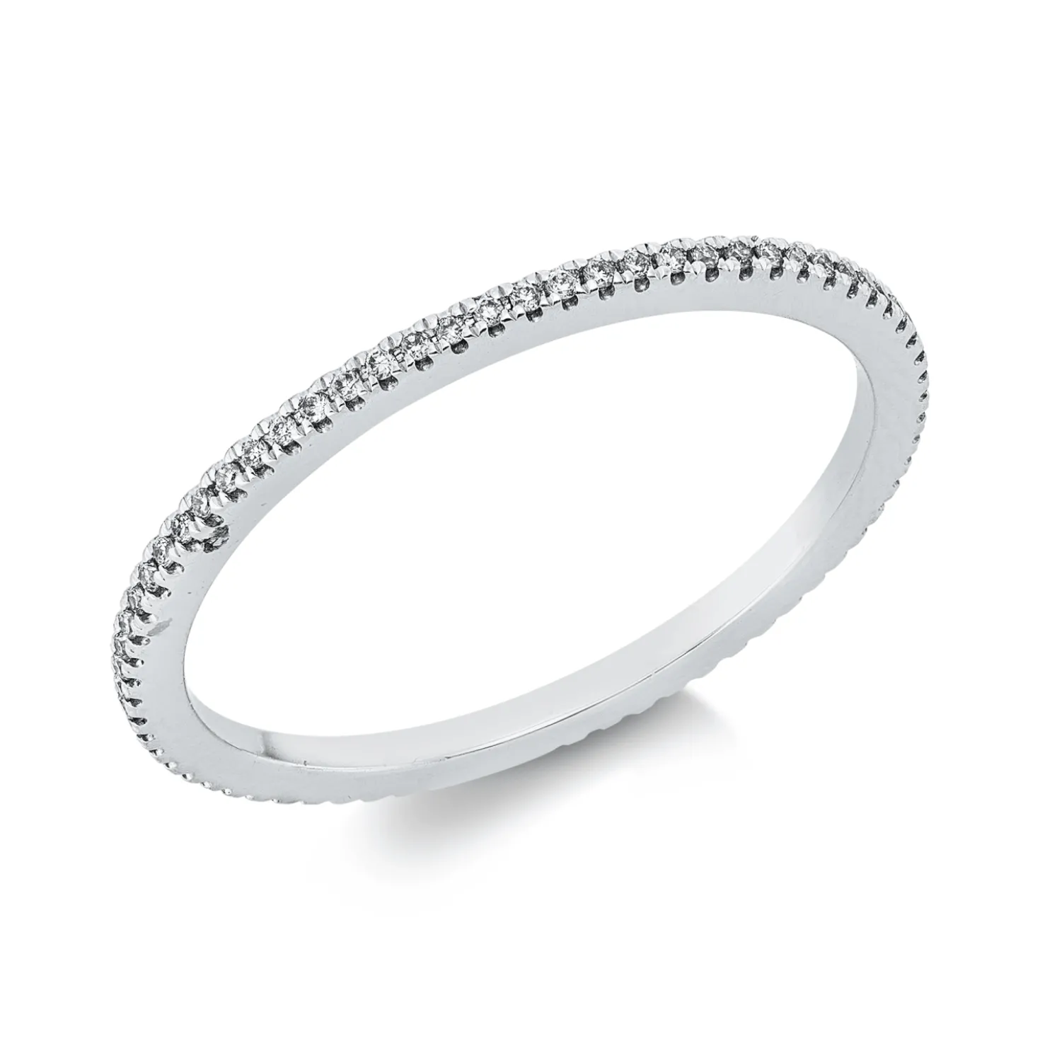 Memoire Ring aus 750 Gold Weißgold 70 Brillanten 0,13ct TW-SI B:1,3mm