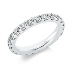 Memoire Ring aus 585 Gold Weißgold 22 Brillanten 1,76ct TW-SI B:3,1mm