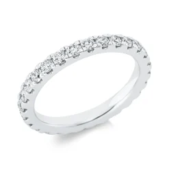 Memoire Ring aus 585 Gold Weißgold 26 Brillanten 1,21ct TW-SI B:2,7mm