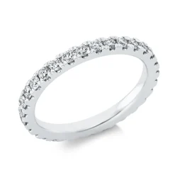 Memoire Ring aus 585 Gold Weißgold 28 Brillanten 0,79ct TW-SI B:2,5mm