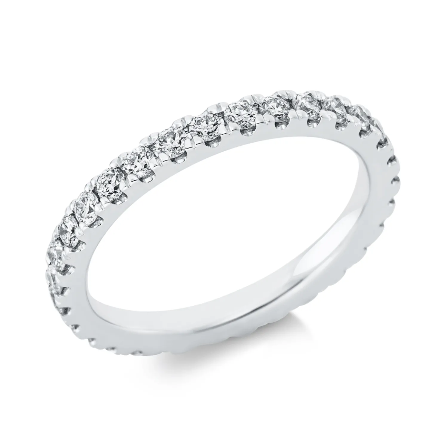 Memoire Ring aus 585 Gold Weißgold 28 Brillanten 0,79ct TW-SI B:2,5mm