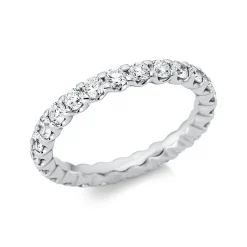 Memoire Ring aus 750 Gold Weißgold 24 Brillanten 1,63ct TW-SI B:3mm