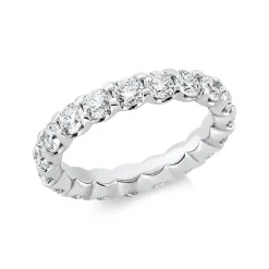 Memoire Ring aus 750 Gold Weißgold 19 Brillanten 3,8ct TW-SI B:4,5mm