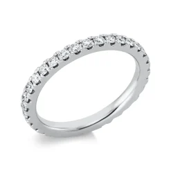 Memoire Ring aus 585 Gold Weißgold 30 Brillanten 0,76ct TW-SI B:2,4mm