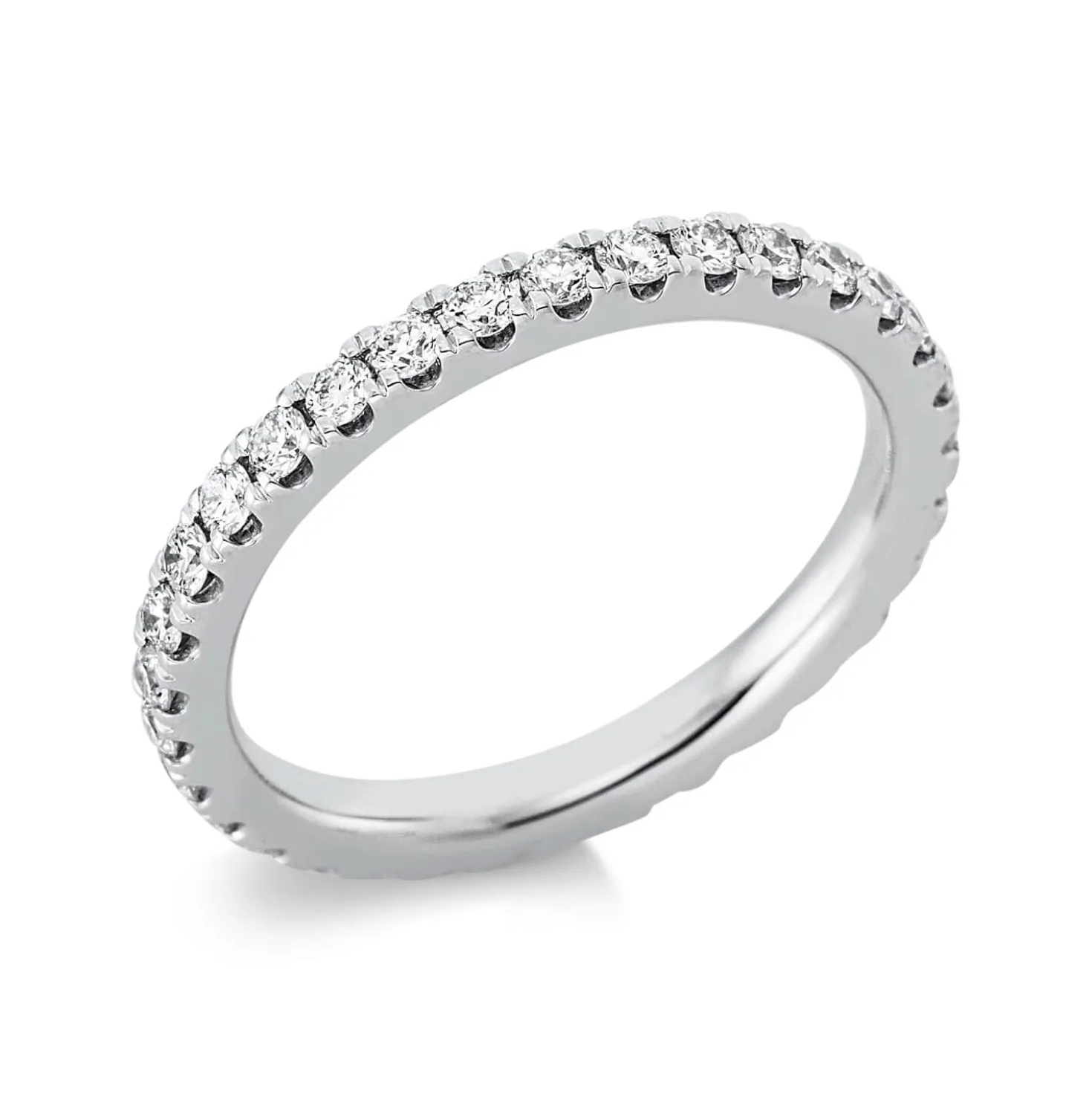 Memoire Ring aus 585 Gold Weißgold 30 Brillanten 0,76ct TW-SI B:2,4mm