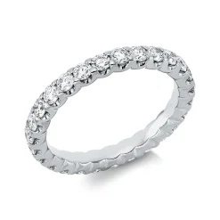 Memoire Ring aus 750 Gold Weißgold 27 Brillanten 1,4ct TW-SI B:2,8mm