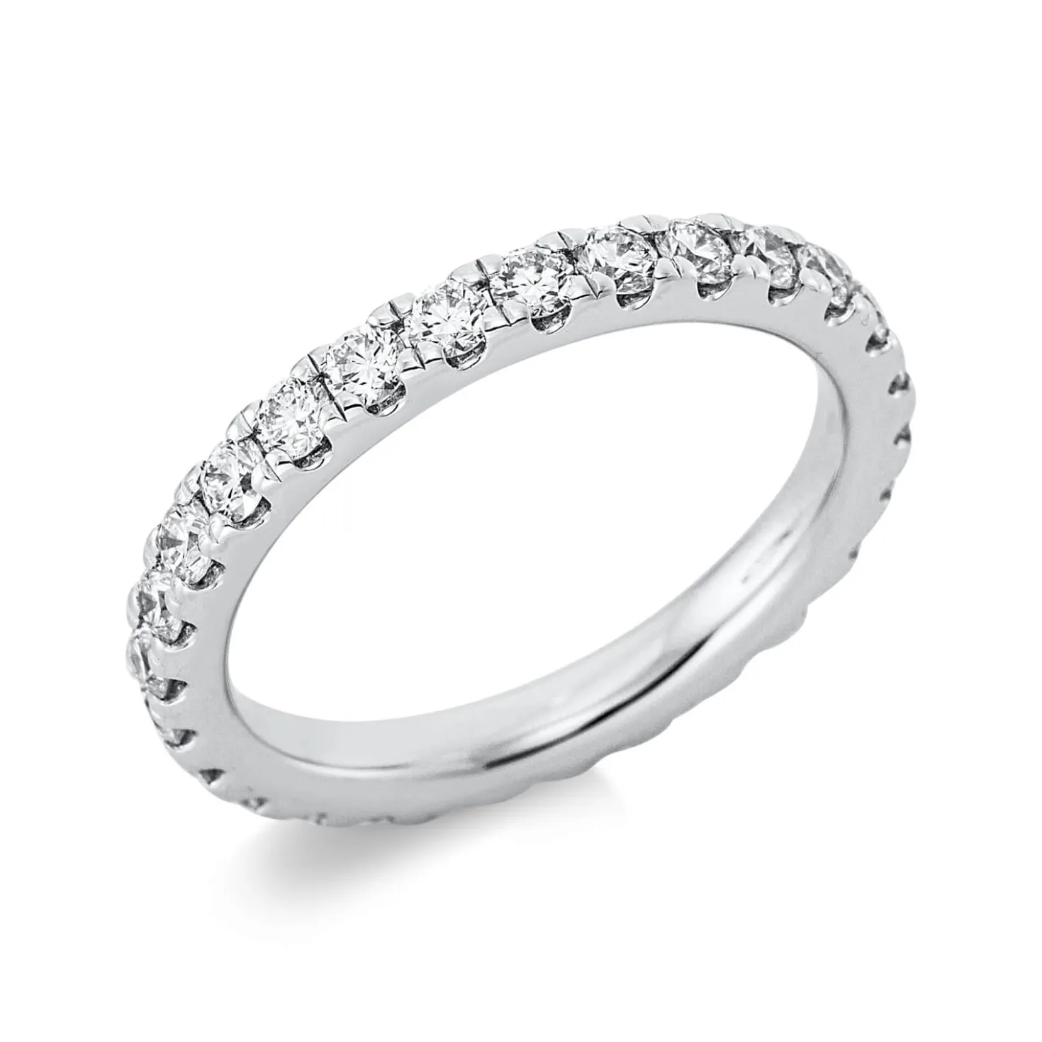 Memoire Ring aus 750 Gold Weißgold 26 Brillanten 1,21ct TW-SI B:2,7mm
