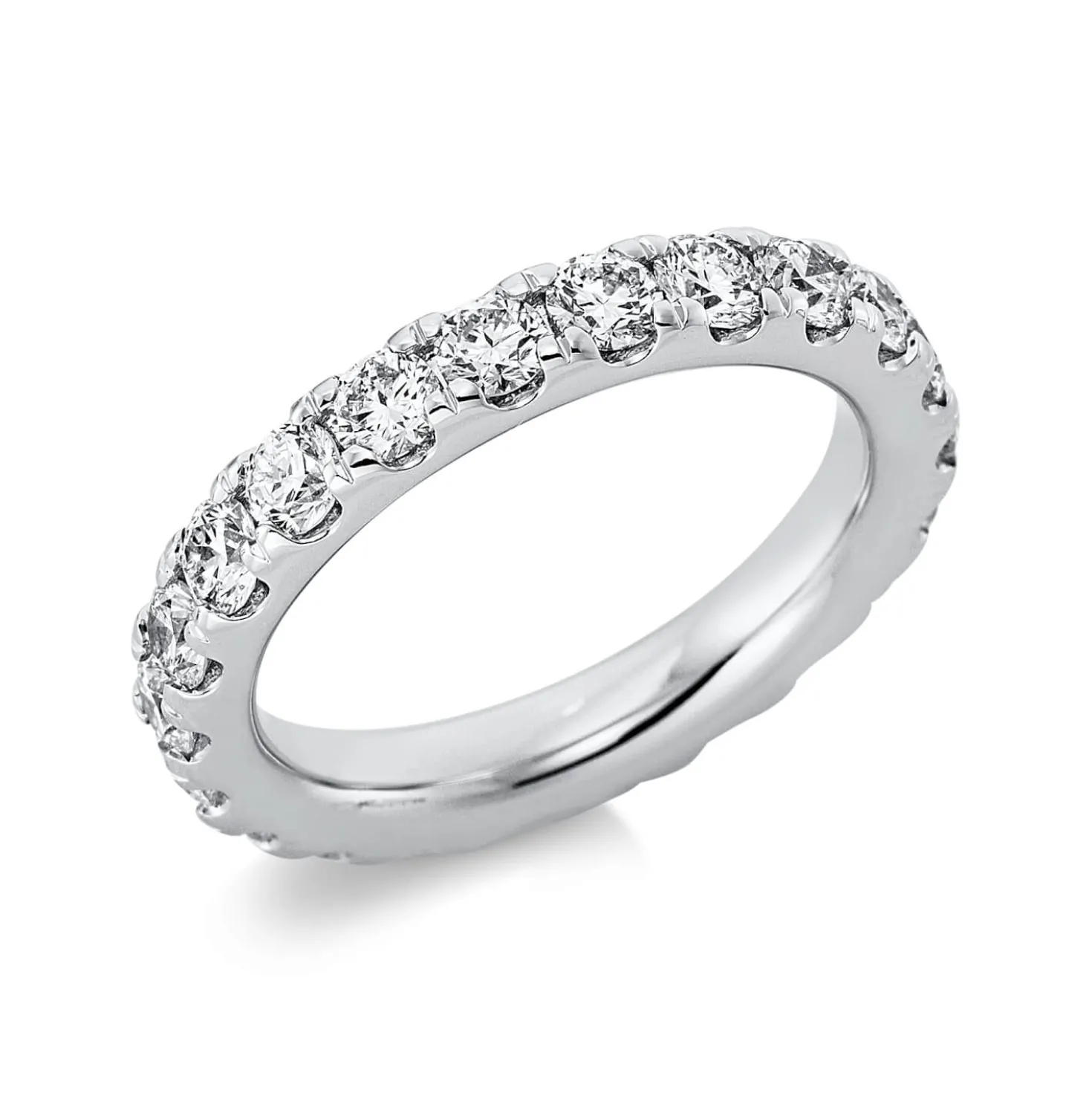 Memoire Ring aus 750 Gold Weißgold 22 Brillanten 2,47ct TW-SI B:3,5mm