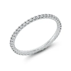 Memoire Ring aus 750 Gold Weißgold 42 Brillanten 0,41ct TW-SI B:1,7mm