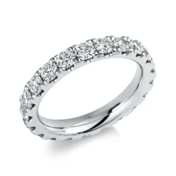 Memoire Ring aus 750 Gold Weißgold 20 Brillanten 2,39ct TW-SI B:3,6mm