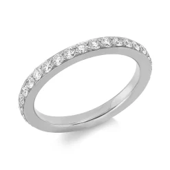 Memoire Ring aus 750 Gold Weißgold 34 Brillanten 1,01ct TW-SI B:2,7mm