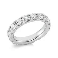 Memoire Ring aus 750 Gold Weißgold 16 Brillanten 3,72ct TW-SI B:4,3mm