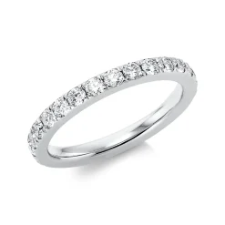 Memoire Ring aus 750 Gold Weißgold 28 Brillanten 1,1ct TW-SI B:2,6mm