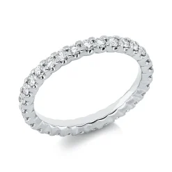 Memoire Ring aus 750 Gold Weißgold 31 Brillanten 0,91ct TW-SI B:2,4mm
