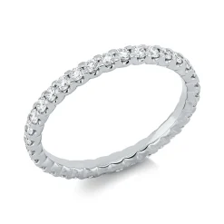 Memoire Ring aus 750 Gold Weißgold 34 Brillanten 0,68ct TW-SI B:2,1mm