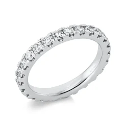Memoire Ring aus 585 Gold Weißgold 23 Brillanten 1,39ct TW-SI B:3mm