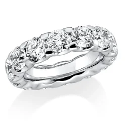 Memoire Ring aus 750 Gold Weißgold 14 Brillanten 7ct TW-SI B:5,3mm 4er-Krappe