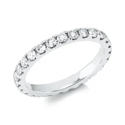 Memoire Ring aus 750 Gold Weißgold 27 Brillanten 1,11ct W-SI B:2,3mm