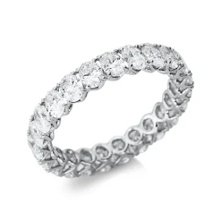 Memoire Ring aus 750 Weißgold 26 Diamanten Oval-Schliff 2,79ct TW-SI B:4mm