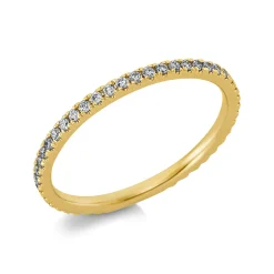 Memoire Ring schmal aus 585 Gelbgold 46 Brillanten 0,3ct TW-SI B:1,7mm