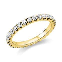 Memoire Ring schmal aus 585 Gelbgold 30 Brillanten 1,03ct TW-SI B:2,3mm