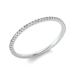 Memoire Ring schmal aus 750 Weißgold 55 Brillanten 0,19ct TW-SI B:1,3mm