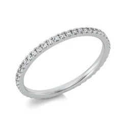 Memoire Ring schmal aus 750 Weißgold 44 Brillanten 0,27ct TW-SI B:1,7mm