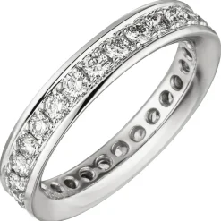 Memory-Ring aus 585 Gold Weißgold mit Diamanten Brillanten W-SI rundum B: 4,1mm
