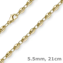 5,5mm Ankerkette Armband Armkette Schiffsanker 750 Gold Gelbgold 21cm Armschmuck