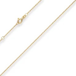 1,3mm Ankerkette diamantiert Collier aus 585 Gold Gelbgold 38cm mit Zwischenöse