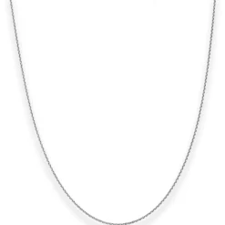 1mm Ankerkette diamantiert Collier aus 375 Gold Weißgold 50cm mit Zwischenöse