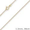 1,3mm Ankerkette diamantiert Collier Halskette aus 375 Gold Gelbgold 38cm