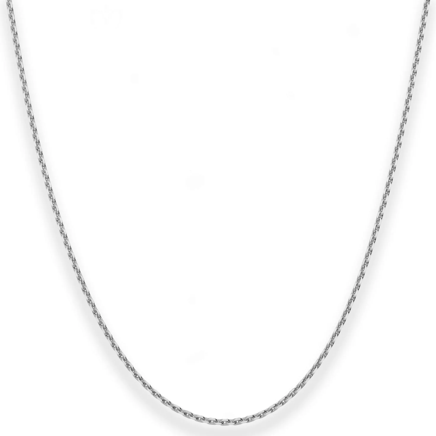1mm Ankerkette diamantiert Collier Halskette aus 333 Gold Weißgold 36cm