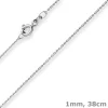 1mm Ankerkette diamantiert Collier Halskette aus 333 Gold Weißgold 38cm