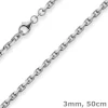 3mm Ankerkette diamantiert Collier Halskette aus 925 Silber rhodiniert 50cm