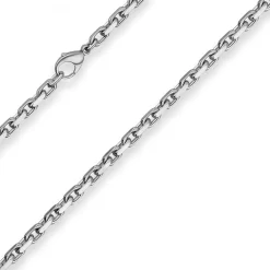 4,5mm Ankerkette diamantiert Collier Halskette aus 925 Silber rhodiniert 45cm