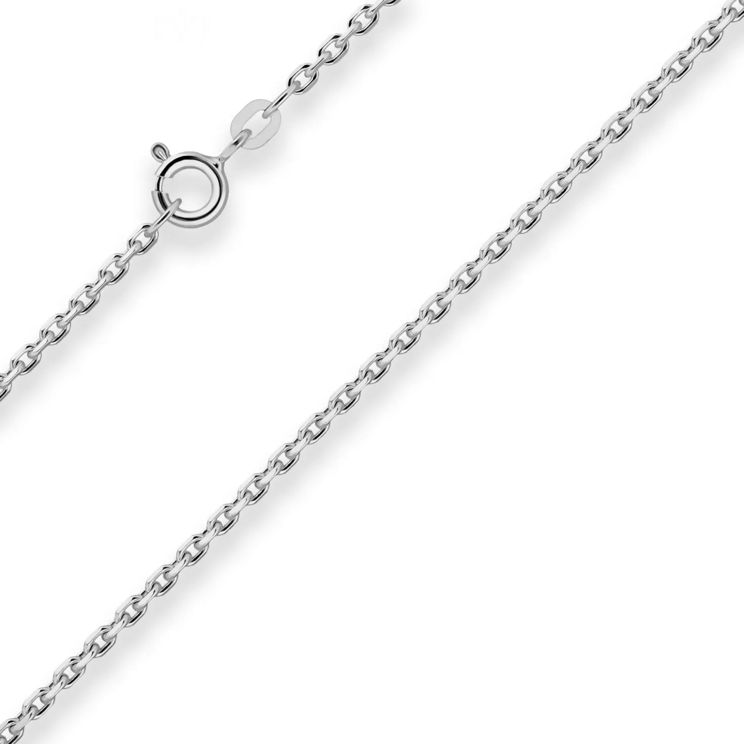 1,9mm Ankerkette diamantiert Collier Halskette aus 925 Silber rhodiniert 42cm